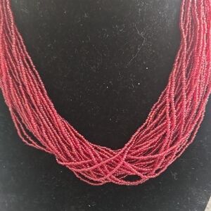 Elegant Red Beaded Necklace